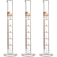 Los mejores  - StonyLab 3-Pack Cilindro de Medición Graduado de Vidrio de Borosilicato- Glass Cylinder - 10 ml